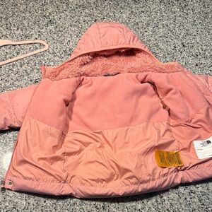 The North Face Kids Pink Hooded Puffer Jacket